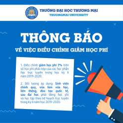 Thông báo về việc điều chỉnh giảm học phí và hỗ trợ phí dịch vụ 3G cho người học