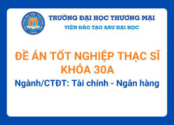 Đề án tốt nghiệp Thạc sĩ khóa 30A - Ngành/CTĐT: Tài chính - Ngân hàng