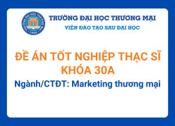 Đề án tốt nghiệp Thạc sĩ khóa 30A - Ngành/CTĐT: Marketing thương mại