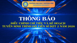 Điều chỉnh chỉ tiêu và kế hoạch tuyển sinh trình độ tiến sĩ đợt 2 năm 2026