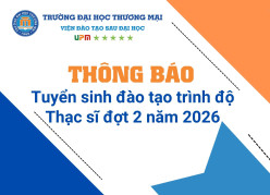 Tuyển sinh đào tạo trình độ Thạc sĩ đợt 2 năm 2026